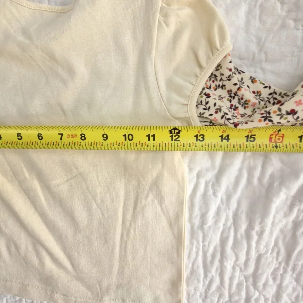 Vintage Gymboree Long Sleeve Top Size 5 Ivory Floral Layered Floral NWT